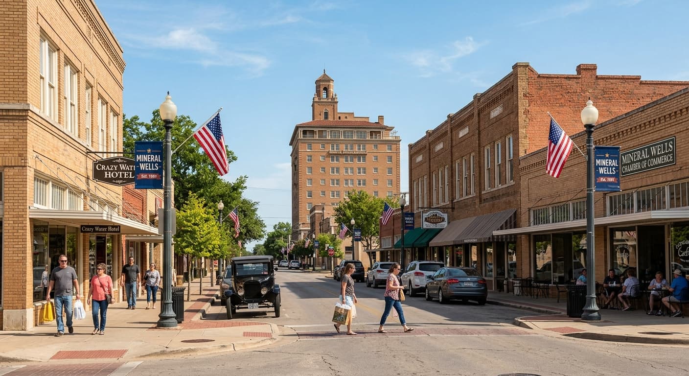 Black SUV chauffeur service arriving in Mineral Wells, Texas
